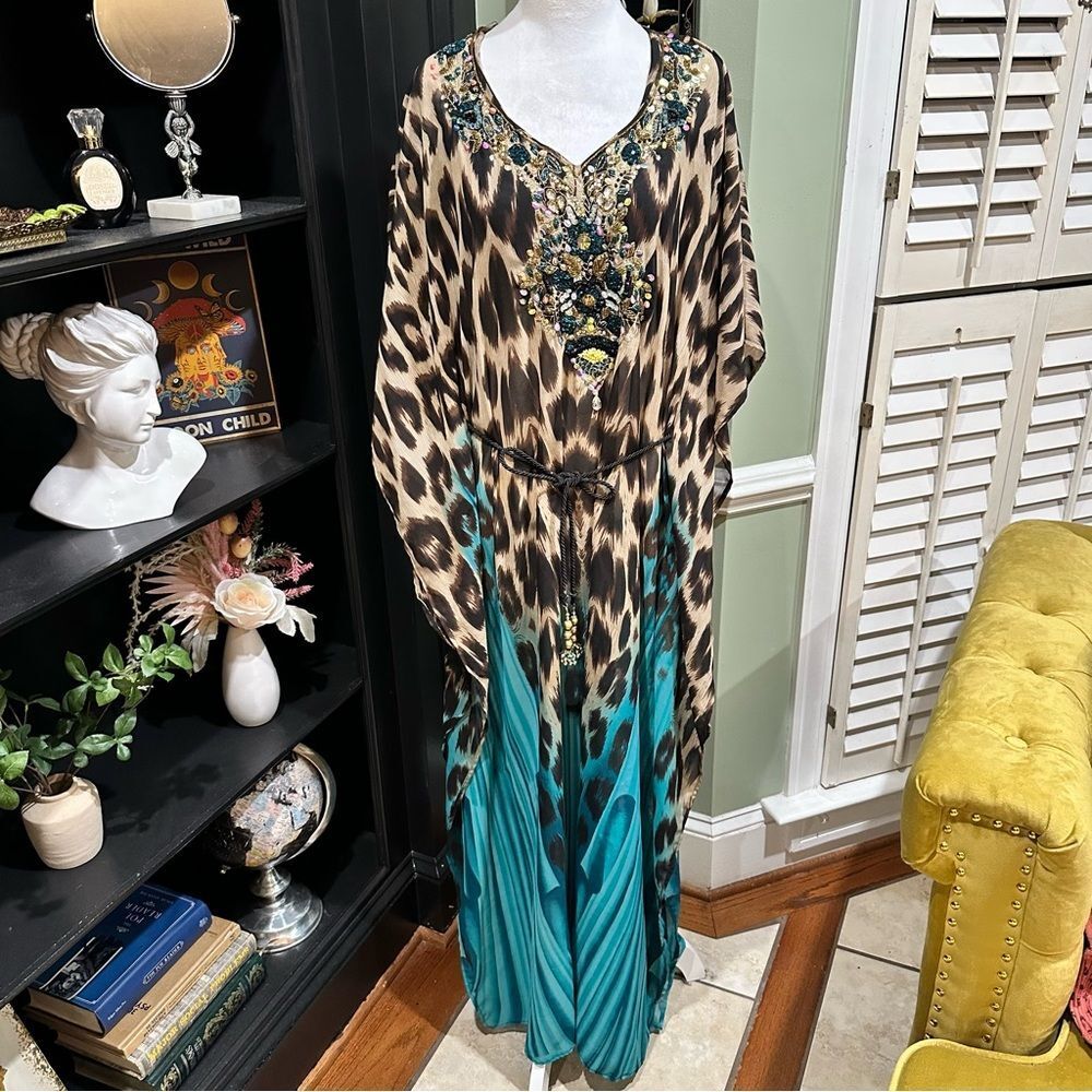 Lucky & Coco Embellished Kaftan Maxi Dress - Size S